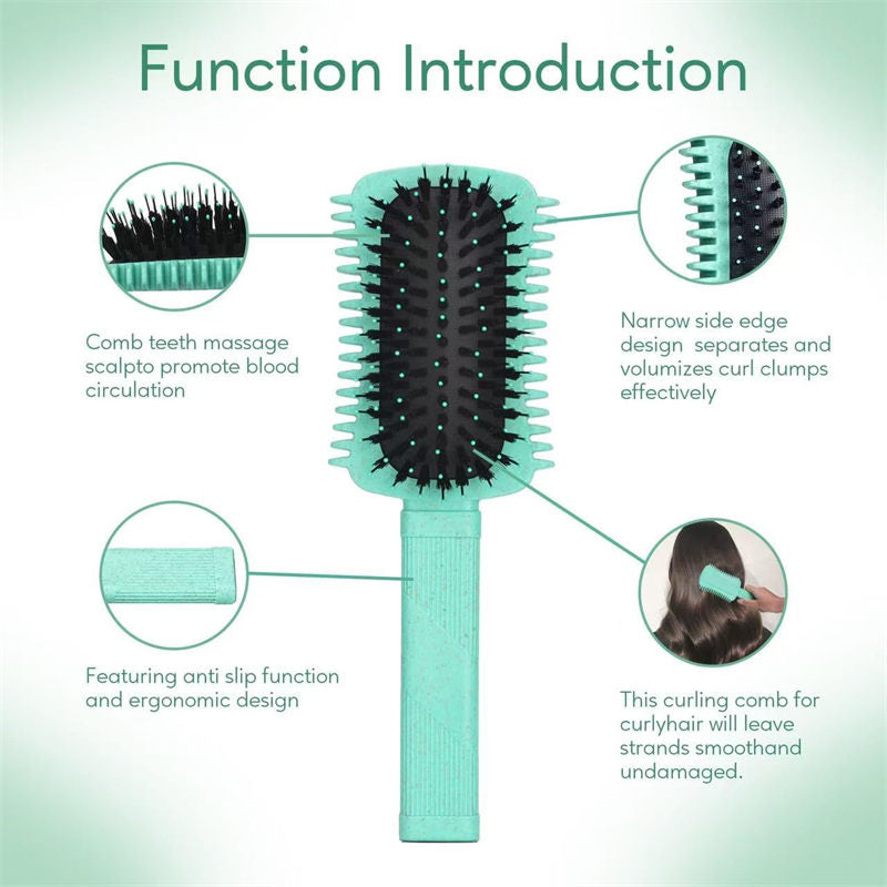 Beakey Curly Hair Brush Defining Volume Curl Defining Brush for Curly Hair Shaping 9205-Green