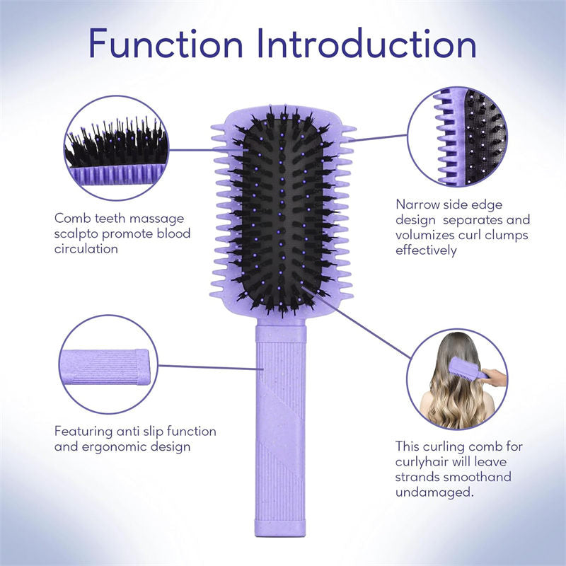 Beakey Curly Hair Brush Defining Volume Curl Defining Brush for Curly Hair Shaping 9205-Purple