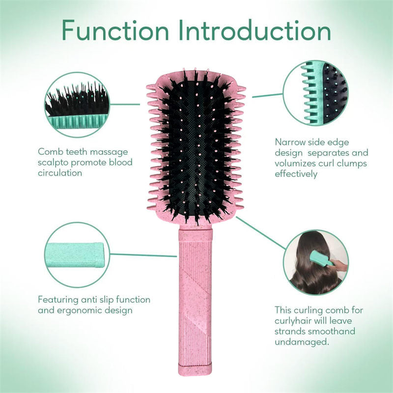 Beakey Curly Hair Brush Defining Volume Curl Defining Brush for Curly Hair Shaping 9205-Pink