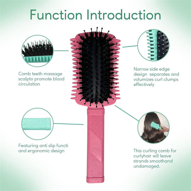 Beakey Curly Hair Brush Defining Volume Curl Defining Brush for Curly Hair Shaping 9205-RoseRed