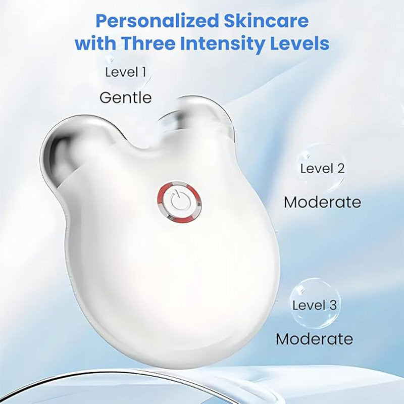 Beakey Mini Facial Massager with 3 Intensity Levels for Face Lifting Sculpting-White