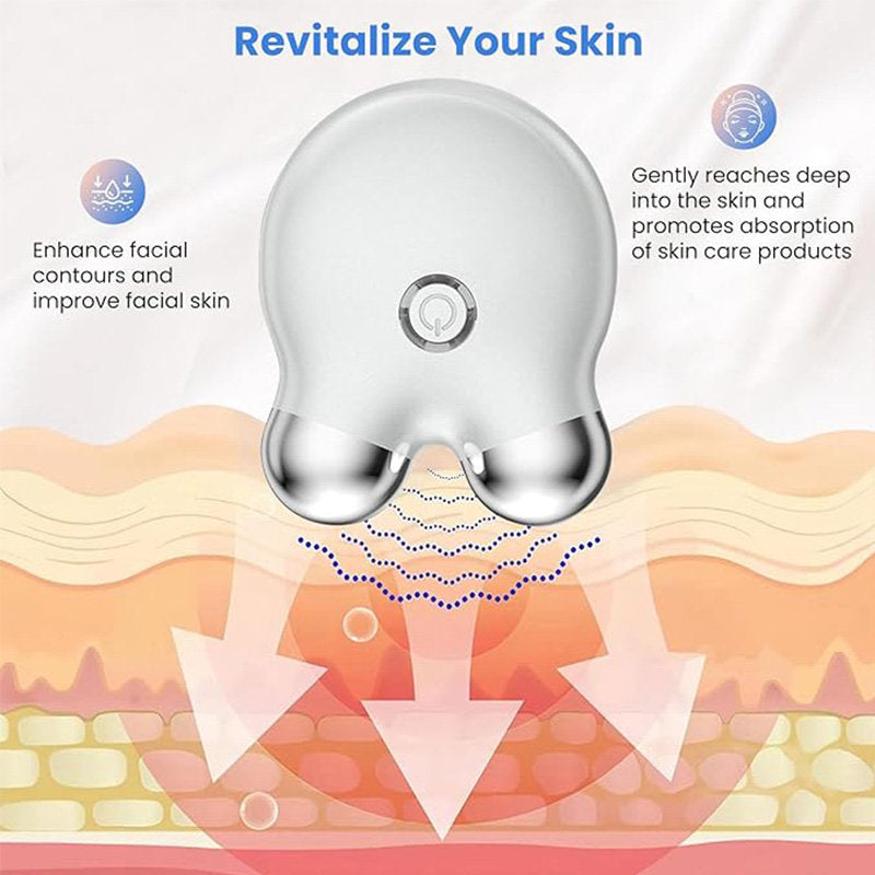 Beakey Mini Facial Massager with 3 Intensity Levels for Face Lifting Sculpting-White