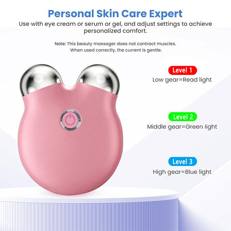 Beakey Mini Facial Massager with 3 Intensity Levels for Face Lifting Sculpting-Pink