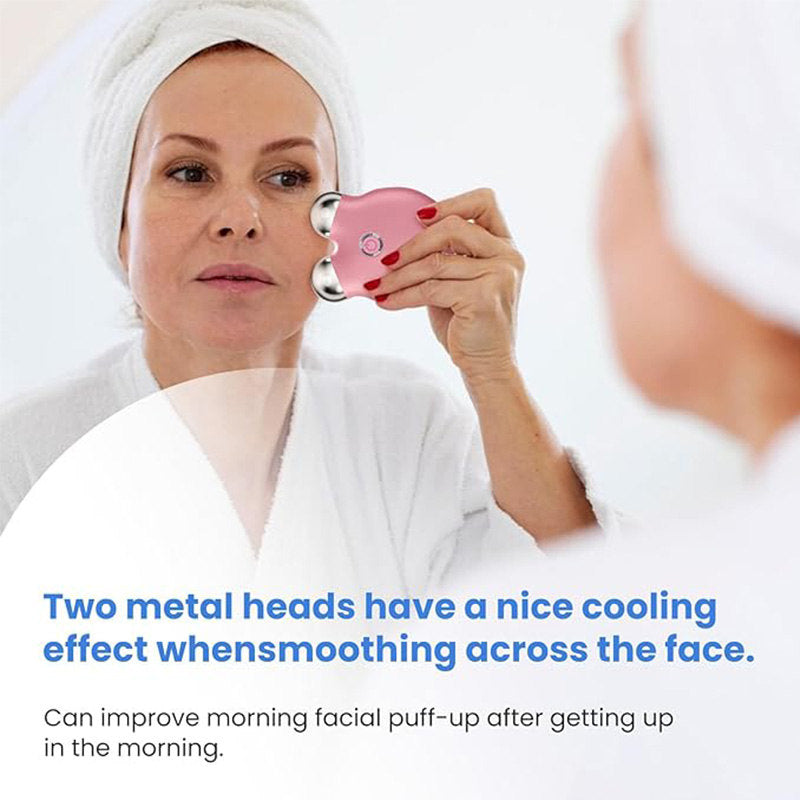 Beakey Mini Facial Massager with 3 Intensity Levels for Face Lifting Sculpting-Pink