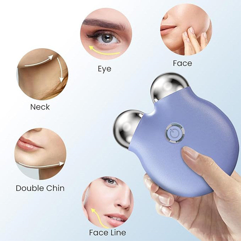 Beakey Mini Facial Massager with 3 Intensity Levels for Face Lifting Sculpting-Purple