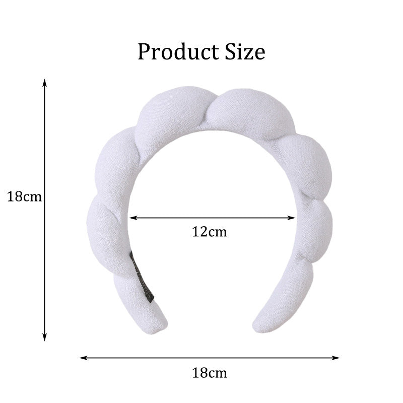 Beakey Spa Headband for Women Sponge for Washing Face Skincare Shower-White