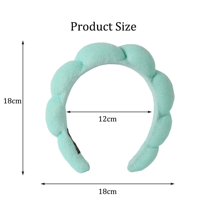 Beakey Spa Headband for Women Sponge for Washing Face Skincare Shower-Green