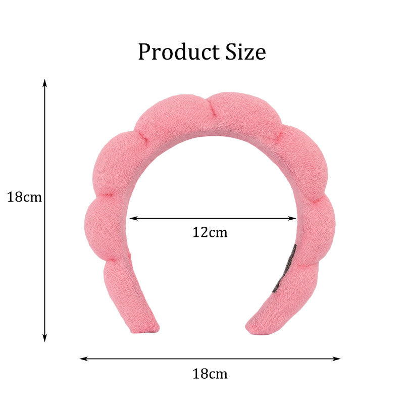 Beakey Spa Headband for Women Sponge for Washing Face Skincare Shower-WatermelonRed