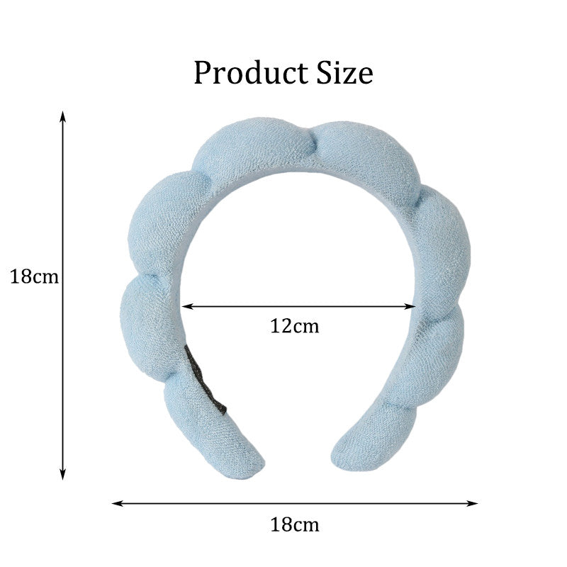 Beakey 3 Pcs Spa Headband for Women Sponge for Washing Face Skincare Shower-SetB