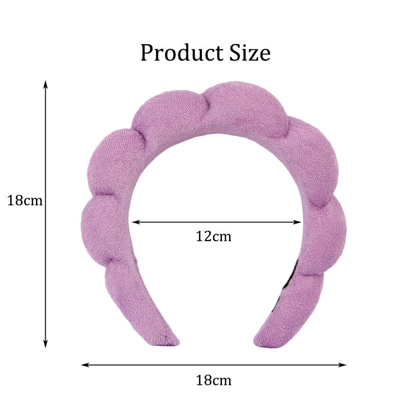 Beakey 3 Pcs Spa Headband for Women Sponge for Washing Face Skincare Shower-SetC