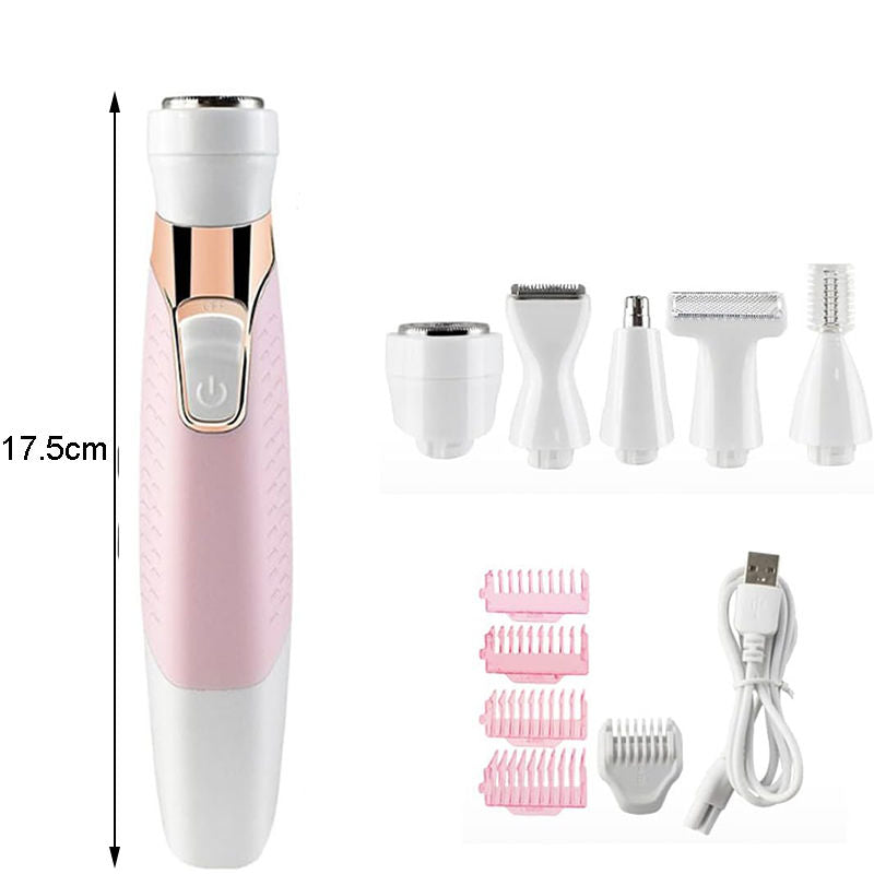 Beakey 5 in 1 Painless Electric Razors Wet Dry Use for Face Legs Pubic