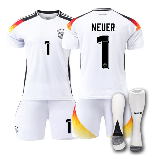 Beakey Germany Home NEUER #1 Jersey for Kids Adult 3 Pcs Soccer Outfits