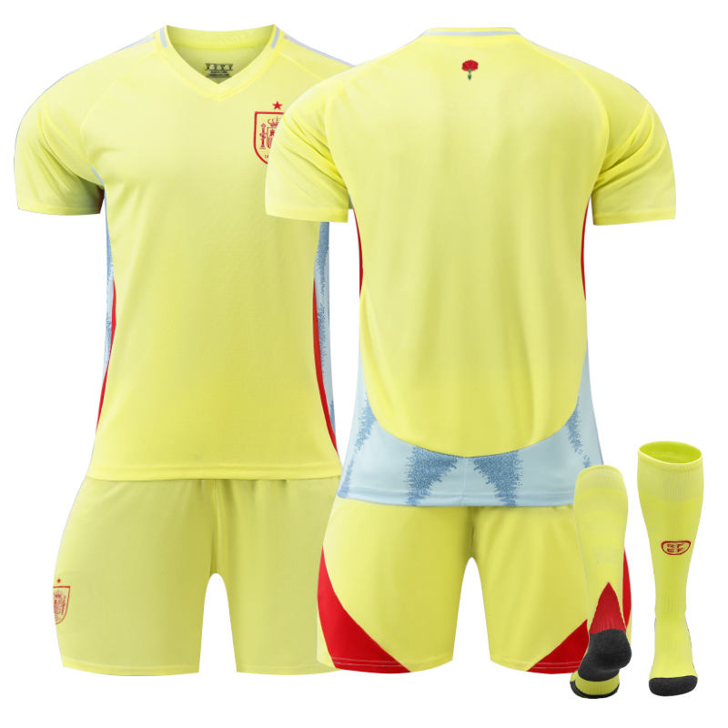 Beakey Spain Away Jersey for Kids Adult 3 Pcs Soccer Training Outfits