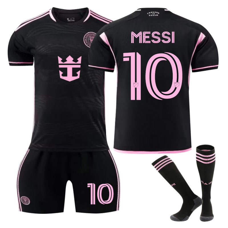 Beakey Miami Away MESSI #10 Soccer Jersey for Kids Adult 3 Pcs Outfits
