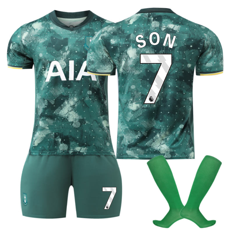 Beakey Spurs Second Away SON #7 Soccer Jersey for Kids Adult 3 Pcs Outfits