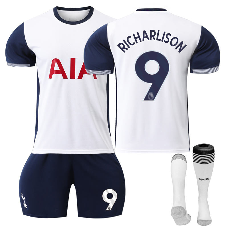 Beakey Spurs Home RICHARLISON #9 Soccer Jersey for Kids Adult 3 Pcs Outfits