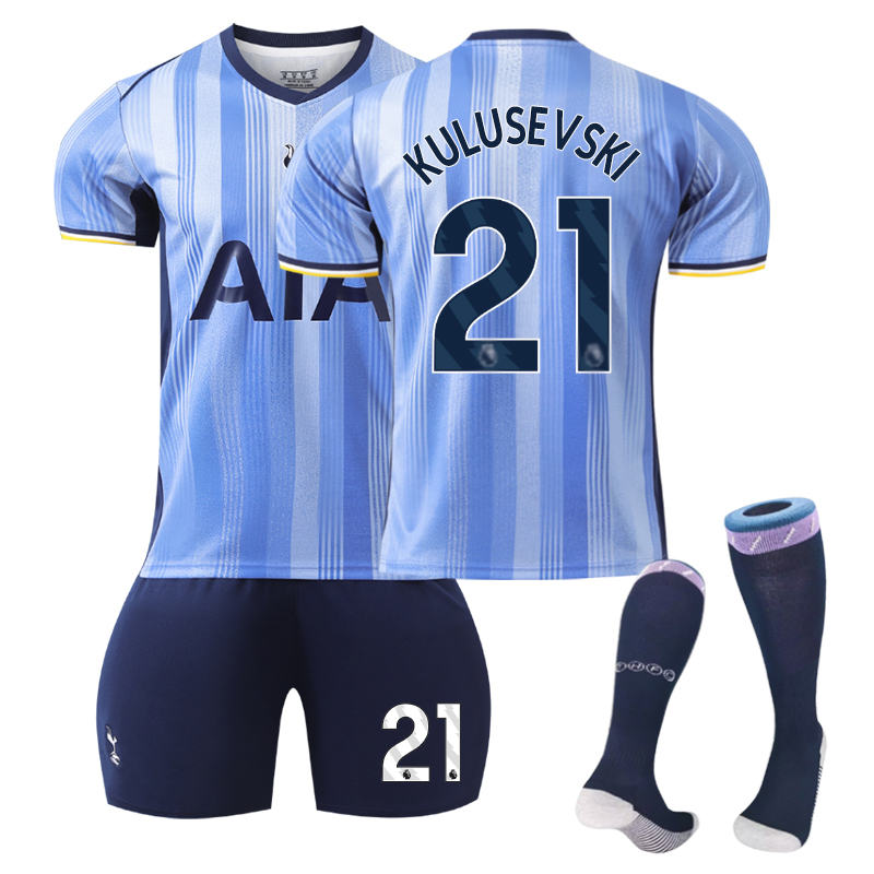 Beakey Spurs Away KULUSEVSKI #21 Soccer Jersey for Kids Adult 3 Pcs Outfits