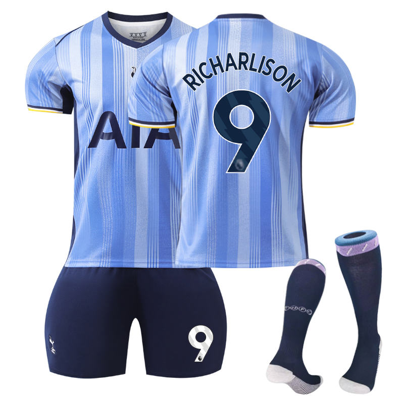 Beakey Spurs Away RICHARLISON #9 Soccer Jersey for Kids Adult 3 Pcs Outfits