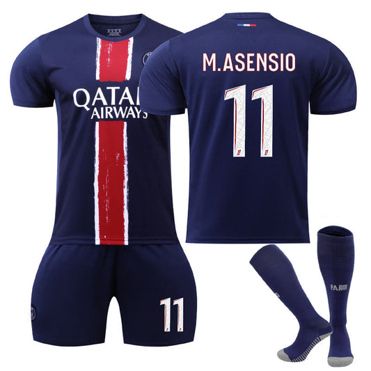Beakey Paris Home M.ASENSIO #11 Soccer Jersey for Kids Adult 3 Pcs Outfits