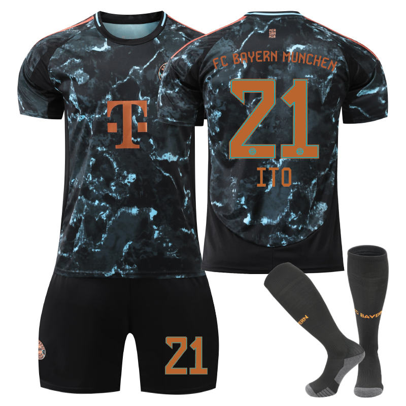 Beakey Bayern Away ITO #21 Soccer Jersey for Kids Adult 3 Pcs Outfits