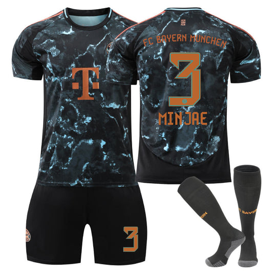 Beakey Bayern Away MINJAE #3 Soccer Jersey for Kids Adult 3 Pcs Outfits