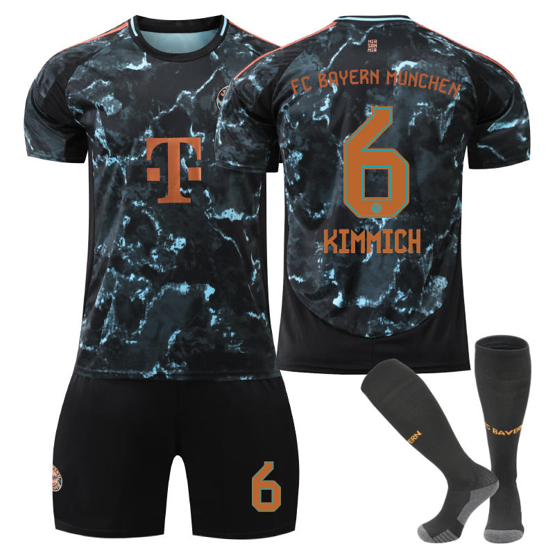 Beakey Bayern Away KIMMICH #6 Soccer Jersey for Kids Adult 3 Pcs Outfits