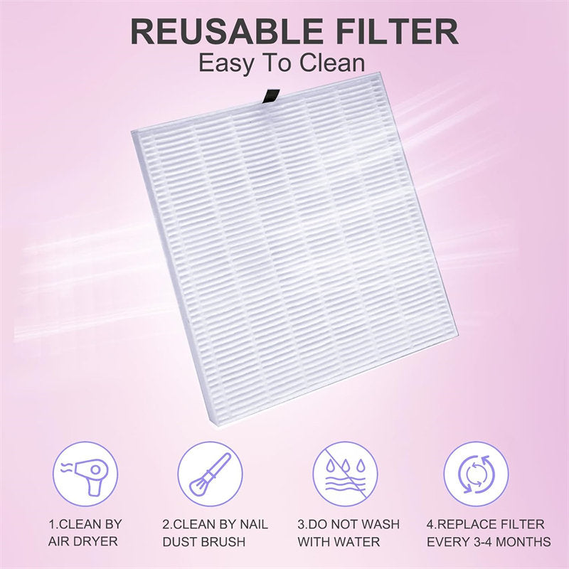 Beakey Nail Dust Collector with Dusting Brush 56W Electric Nail Vacuum Dust Fan Hand Pillow for Nails Salon WL502-Pink