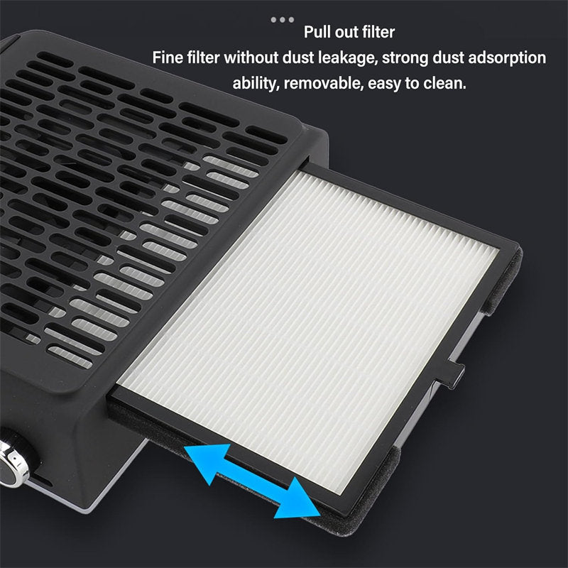 Beakey Nail Dust Collector Machine Electric Nail Dust Extractor with Adjustable Switches for Home or Salon Manicure Tool-Black