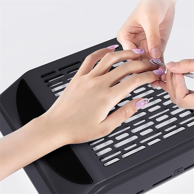 Beakey Nail Dust Collector Machine Electric Nail Dust Extractor with Adjustable Switches for Home or Salon Manicure Tool-Black