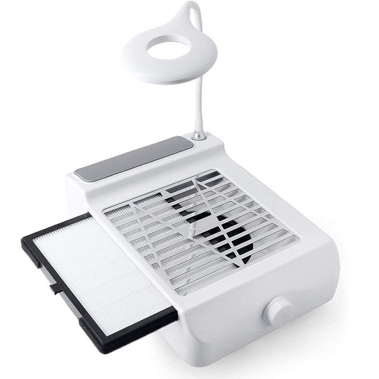 Beakey Nail Dust Collector with Light Hand Pillow Powerful Extractor Suction Fan for Home or Salon Manicure Tool