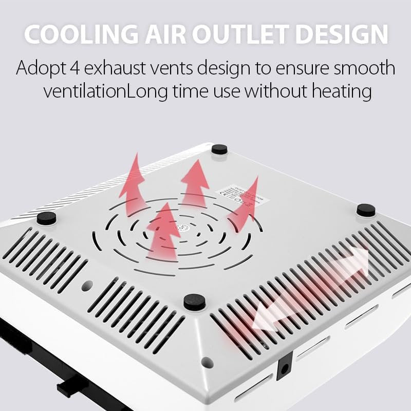 Beakey Nail Dust Collector 80W Adjustable Nail Gel Polish Vacuum Cleaner Nail Art Salon Tool-White