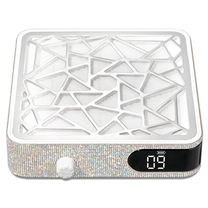 Beakey Nail Dust Collector Diamond Vacuum Fan Vent Dust Collector for Acrylic Nails Polishing Nail Salon-Silver