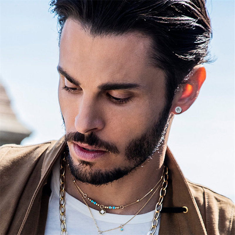 Beakey Moissanite Stud Earrings 0.5CT 925 Sterling Silver Lab Created Diamond Platinum Screw Back Jewelry For Women-128