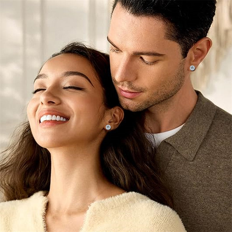 Beakey Moissanite Stud Earrings 0.5CT 925 Sterling Silver Lab Created Diamond Platinum Screw Back Jewelry For Women-128