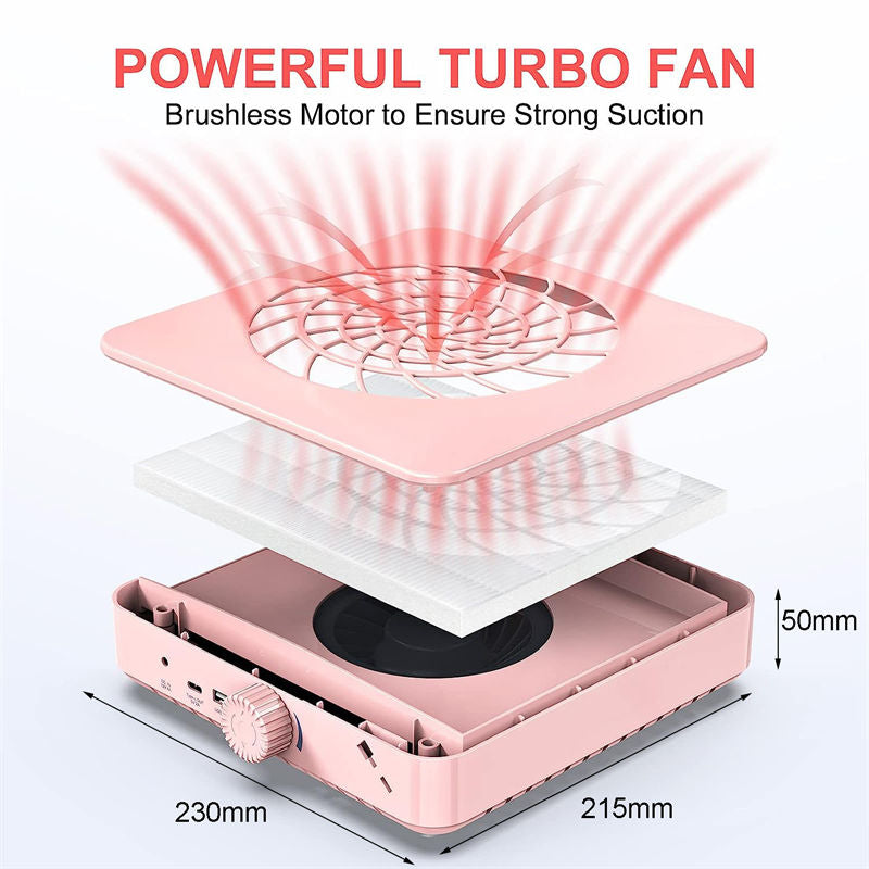 Beakey Nail Dust Collector with Reusable Filter Low Noise for Acrylic Nail