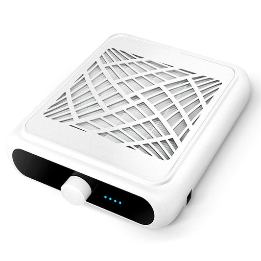 Beakey Rechargeable Nail Dust Collector Low Noise for Home Salon Use-White