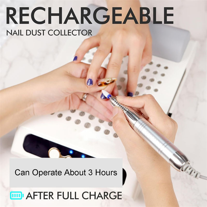 Beakey Rechargeable Nail Dust Collector 70W with Reusable Filters for Salon Use