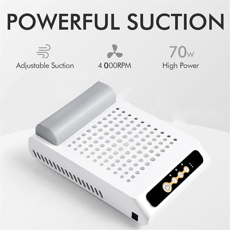 Beakey Rechargeable Nail Dust Collector 70W with Reusable Filters for Salon Use