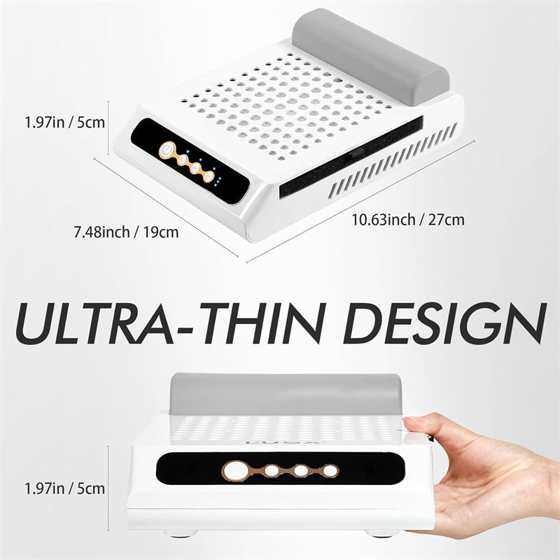 Beakey Rechargeable Nail Dust Collector 70W with Reusable Filters for Salon Use