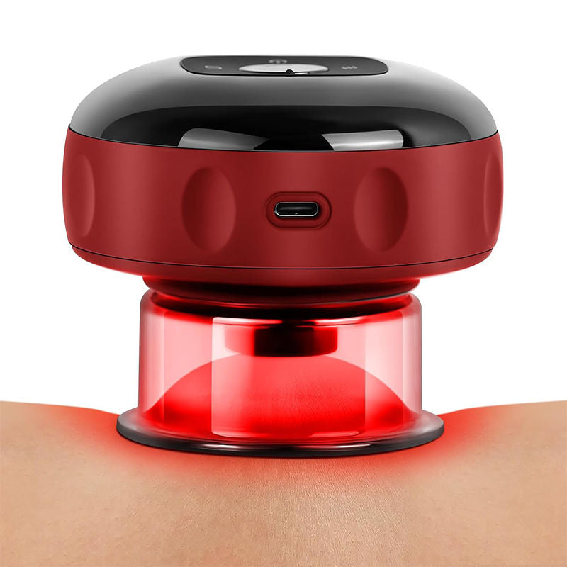 Beakey Smart Cupping Therapy Massager with Red Light for Muscle Relief-Red