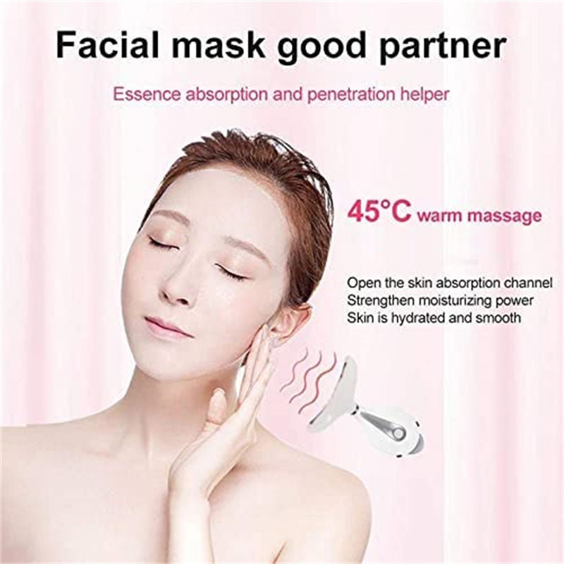 Beakey Facial Neck Massager with 3 Colors LED Therapy for Skin Lifting