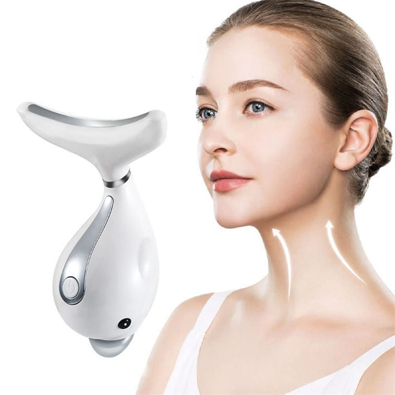Beakey Facial Neck Massager with 3 Colors LED Therapy for Skin Lifting
