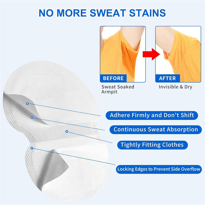 Beakey 100 Pcs Armpit Sweat Pads for Women And Man Comfortable Unflavored