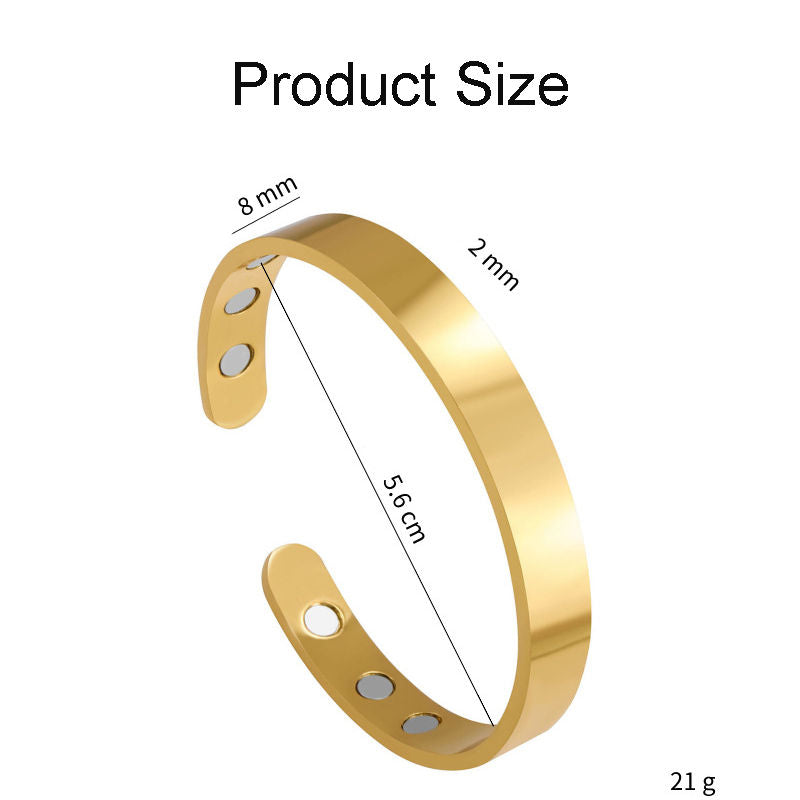 Beakey Magnetic Therapy Bracelet Adjustable Jewelry Gifts for Women Men-Gold