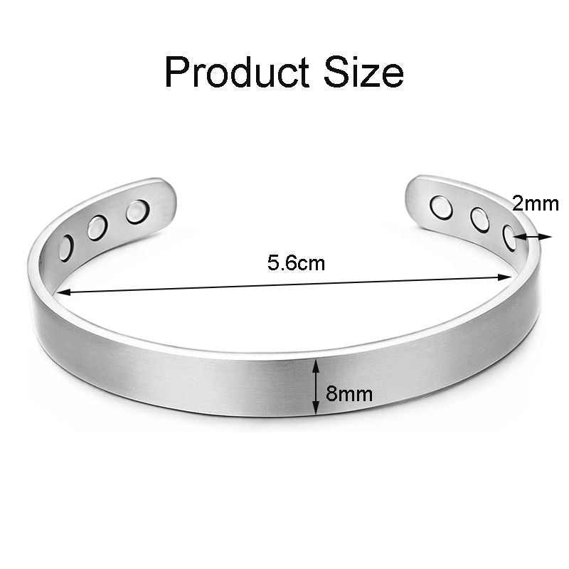 Beakey Magnetic Therapy Bracelet Adjustable Jewelry Gifts for Women Men-Silver