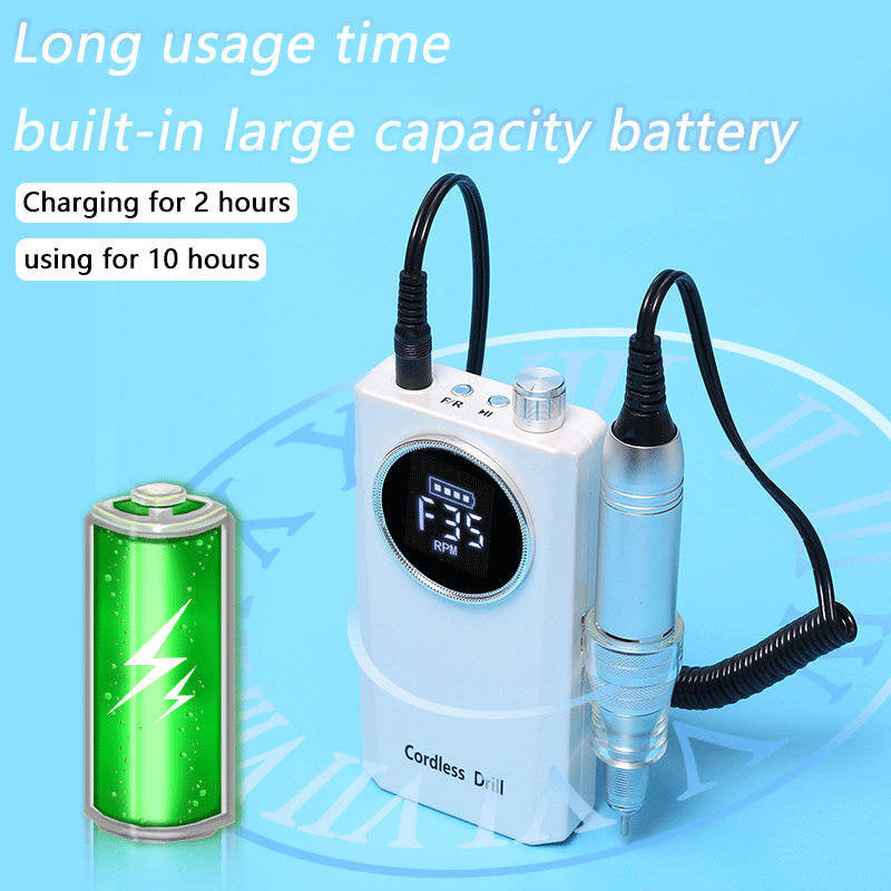 Beakey Electric Nail Drill 35000 RPM Portable Manicure Pedicure Kit with 6 Bits Stand