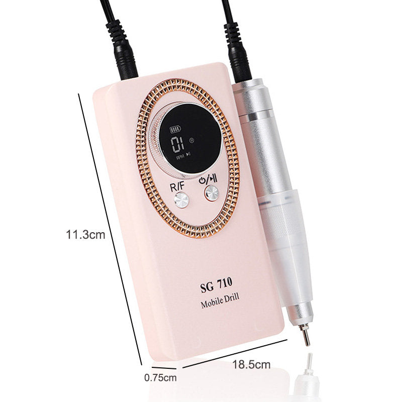 Beakey Electric Nail Drill with 6 in 1 Drill Bits Kit for Gel Nail Manicure Pedicure-Pink