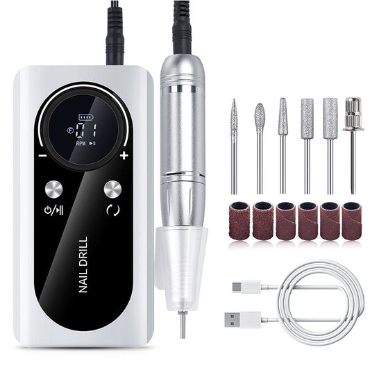 Beakey 45000 RPM Cordless Nail Drill Kit Rechargeable for Acrylic Gel Nails-White