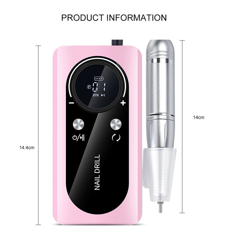 Beakey 45000 RPM Cordless Nail Drill Kit Rechargeable for Acrylic Gel Nails-Pink