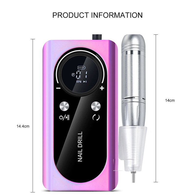 Beakey 45000 RPM Cordless Nail Drill Kit Rechargeable for Acrylic Gel Nails-Purple
